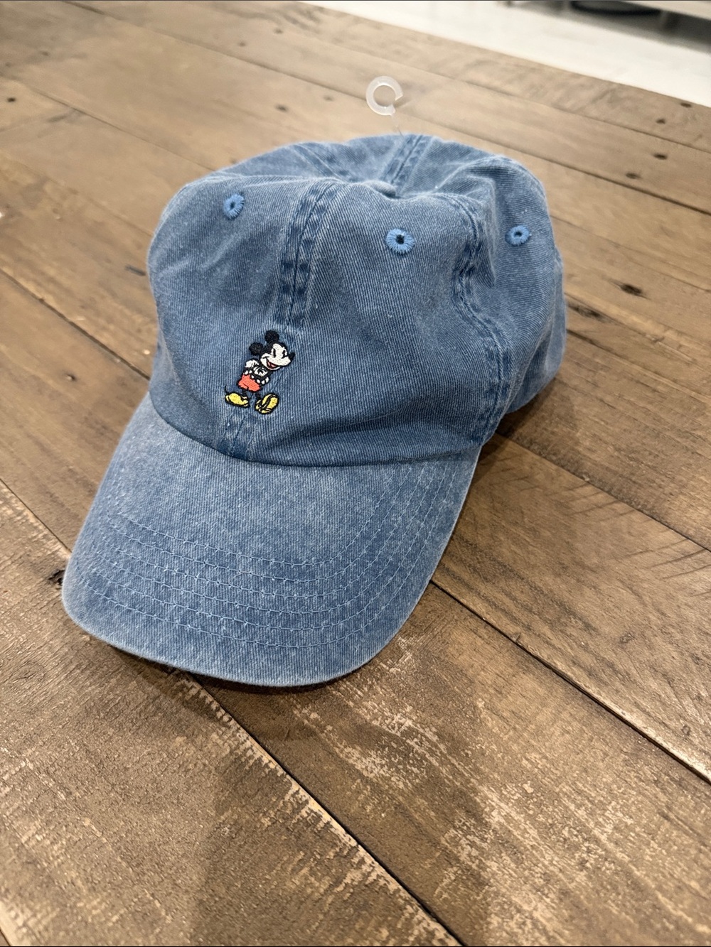 Mickey Mouse Embroidered Denim Baseball Cap - Blue
